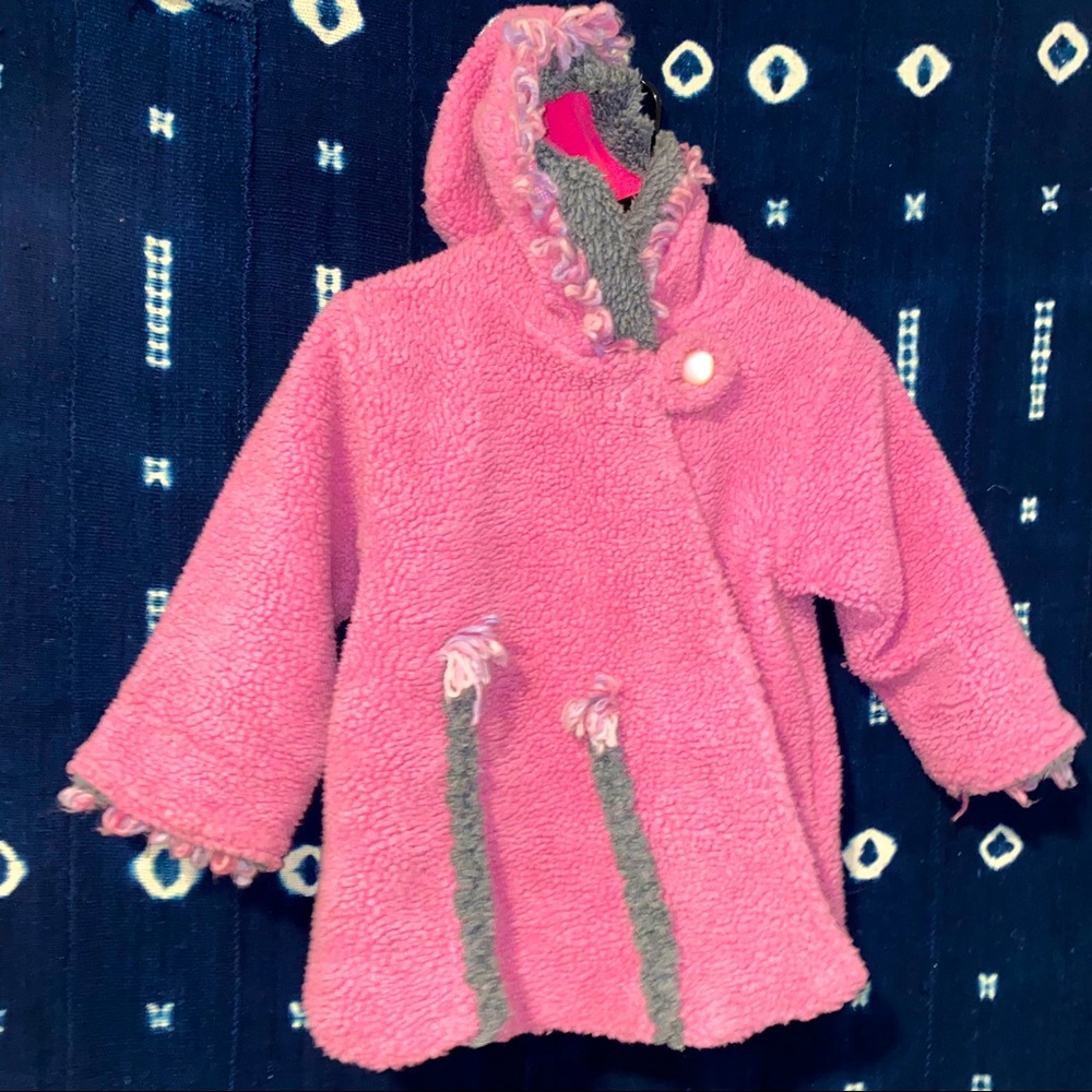 Girls Coat Swing Coat Pink Gray 5